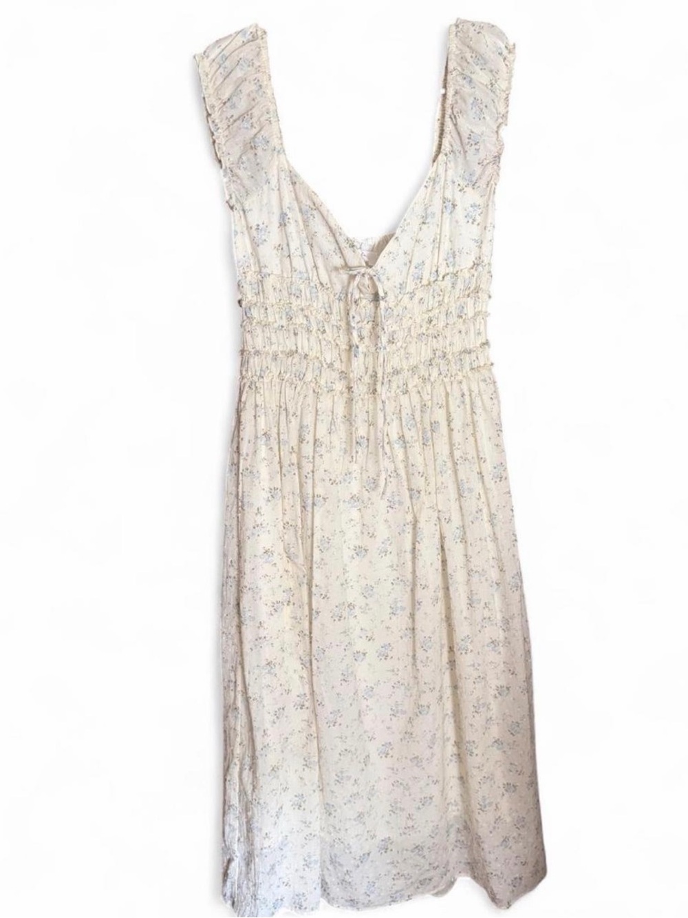Medium women’s romantic feminine dainty floral dress cream